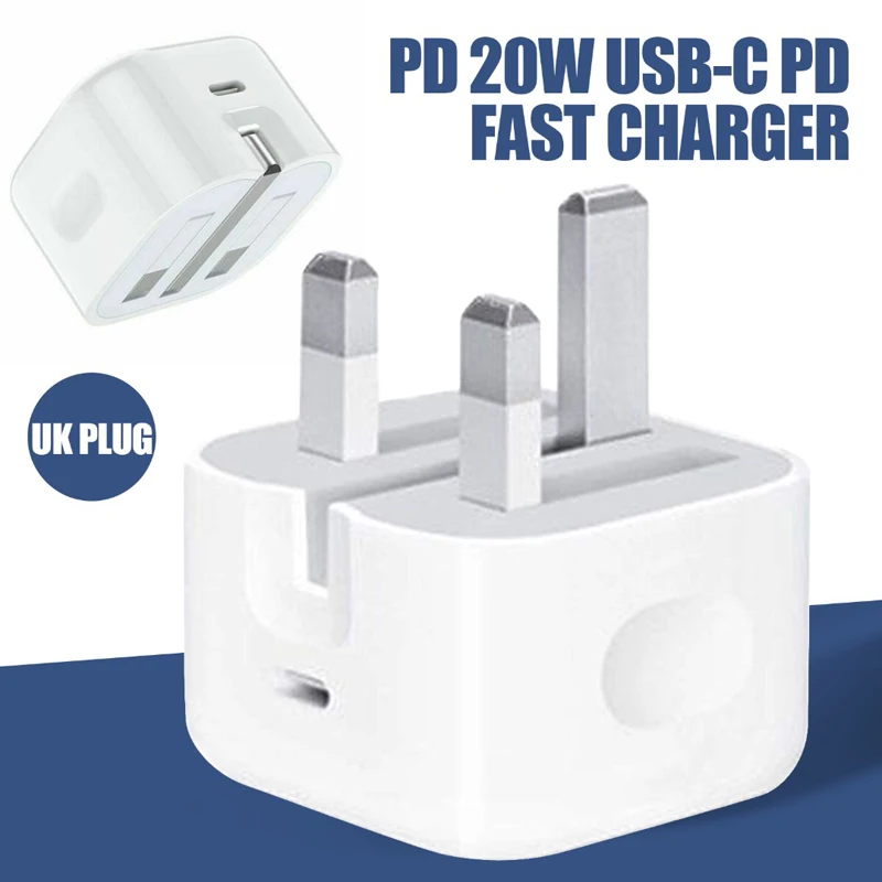 

20W British Regulation PD Fast Charger UK Plug For Apple iPhone 13 12 11 Pro MAX XS XR 8 7 Plus Samsung Folding Quick Charger