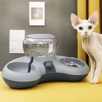 cat bowl automatic plastic feeder dog cat food bowl with water fountain double bowl drinking raised stand dish pet supplies