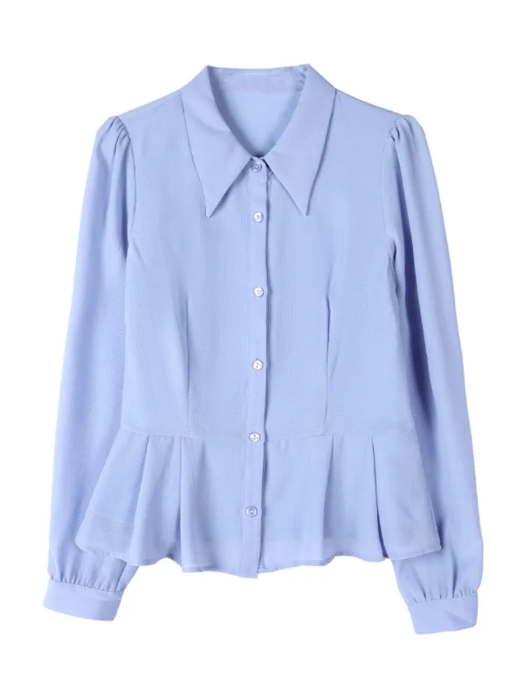 Уникальная шикарная короткая рубашка с небольшим верхом облегающая талию