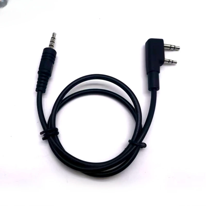 Baofeng 2Pin K-Type Headset Connector Plug to 3.5mm Speaker Interface Audio Conversion Cable for UV-5R TYT Wouxun Kenwood Radio