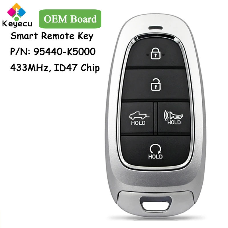 

Смарт-пульт дистанционного управления KEYECU OEM с 5 кнопками, чип ID47 433 МГц для Hyundai Santa Cruz 2022 2023 Fob 95440-K5000