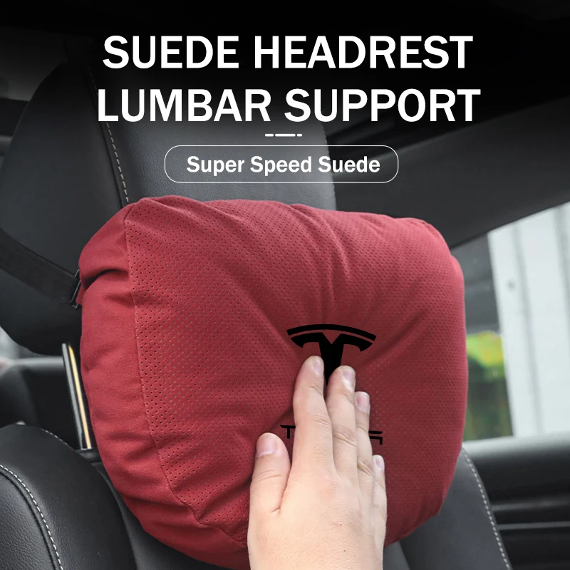 Замшевая Подушка под шею автомобильного сиденья подголовник поддержка талии