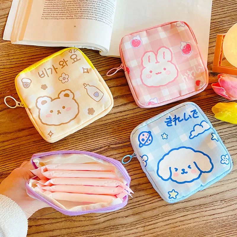 

Women Tampon Storage Bag Cute Sanitary Pad Pouch Napkin Cosmetic Bags Organizer Ladies Makeup Bag Girls Tampon Holder Organizer