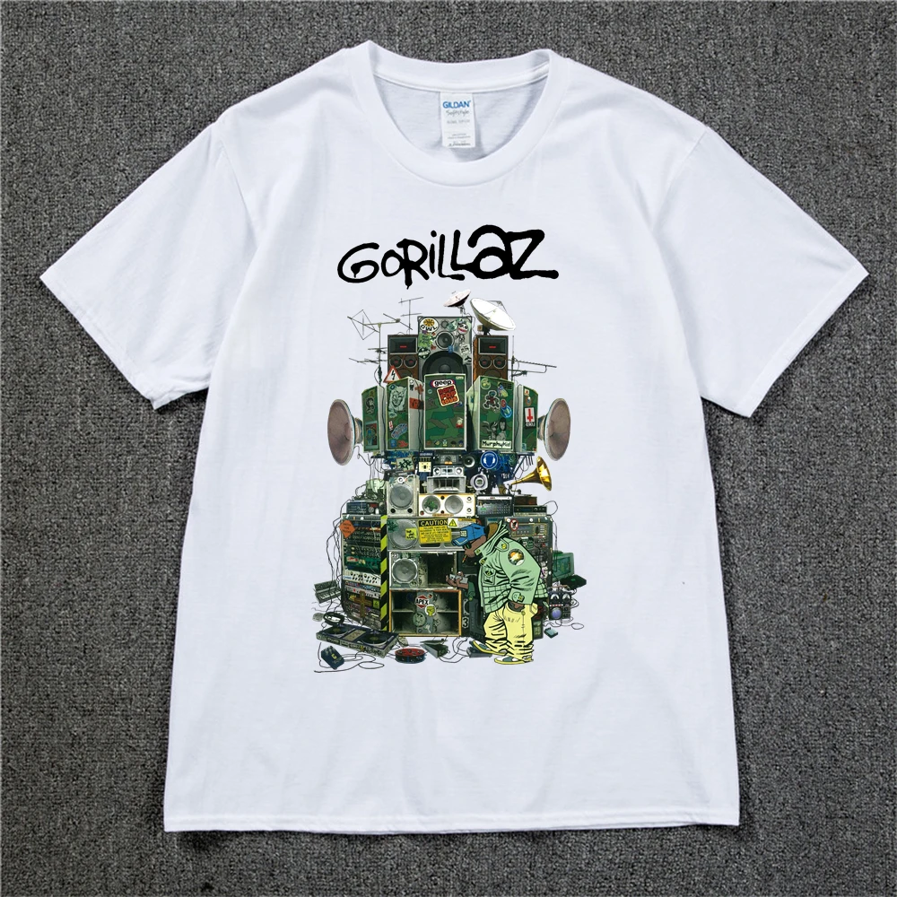 

Gorillaz T Shirt UK Rock Band Gorillazs Tshirt Hip-Hop Alternative Rap Music Tee Shirt The Now-Now New Album T-shirt Pure Cotton