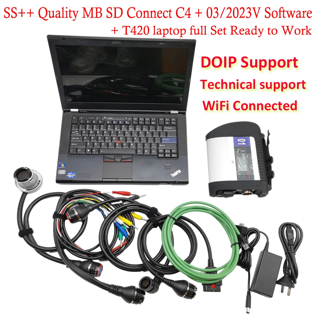 WiFi MB C4 SD CONNECT PLUS DOIP MB диагностические инструменты с новейшим программным обеспечением 06/2023V Xentry мультиплексор ноутбук T420 полностью рабочий