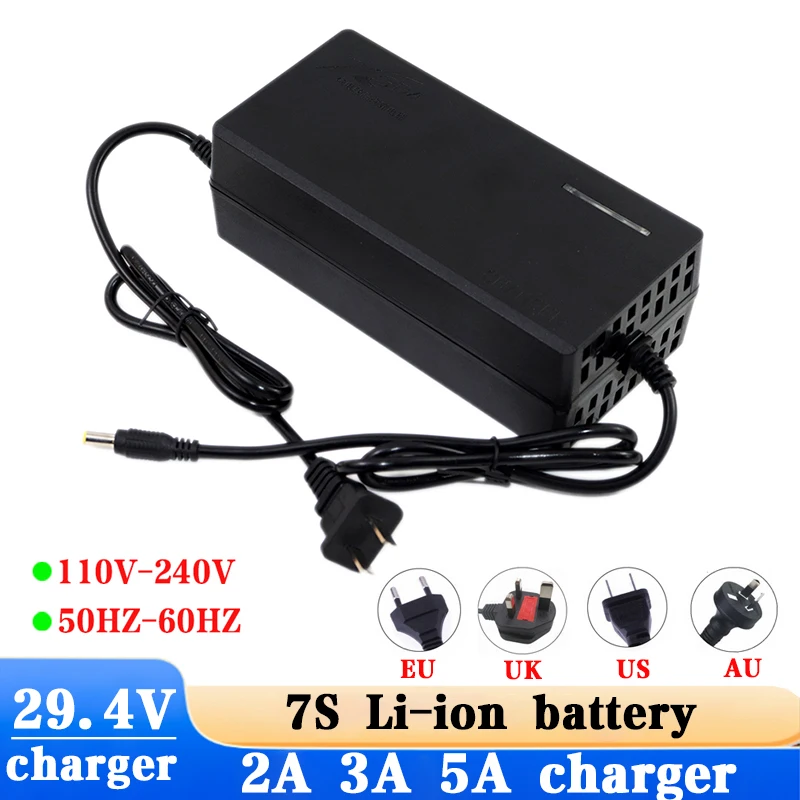 

29.4V 2A 3A 5A lithium battery Charger for 24V 25.2V 25.9V Electric Scooter electric bicycle 7S eries li-ion battery Charger