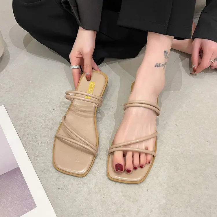 

Low Shoes Woman 2022 Slipper Fabric Rubber Rome Hoof Heels PU Slides Low Shoes Woman 2022 Slipper Rome Fabric Hoof Heels Slides