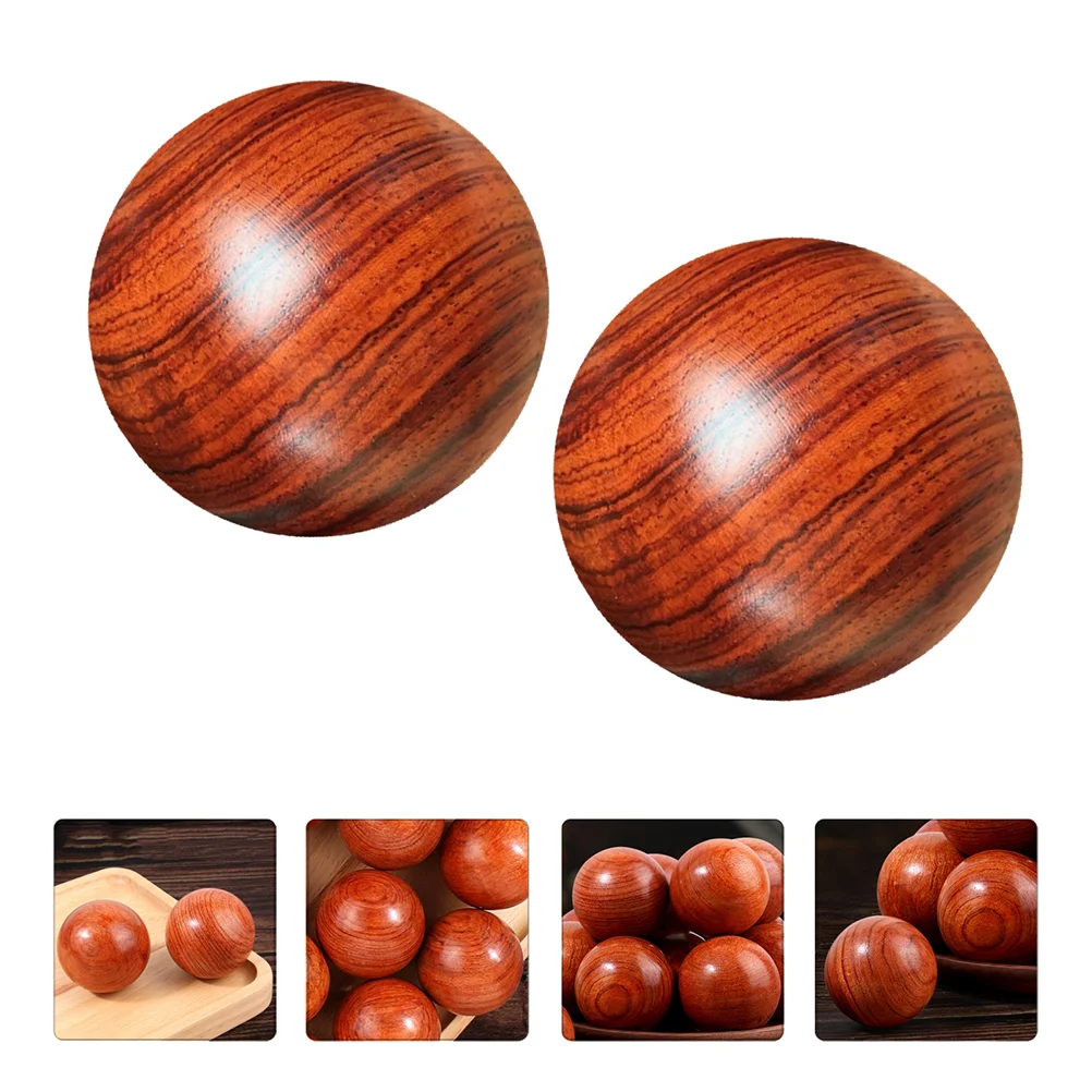 

2Pcs Balls Portable Creative Practical Wood Hand Balls Balls for Elderly Adults