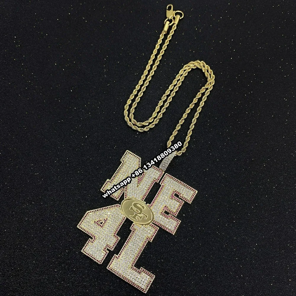 JEWE Custom Made Iced Out Rapper Jewelry Personal Lock VVS Moissanite Diamond Fashion Letter Pendant Necklace Cuban Link Chain