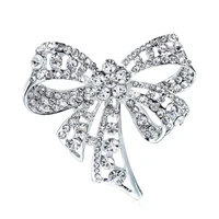 tulx vintage bowknot brooches for women classic rhinestone bow knot brooch winter accessories party office brooch pins gifts
