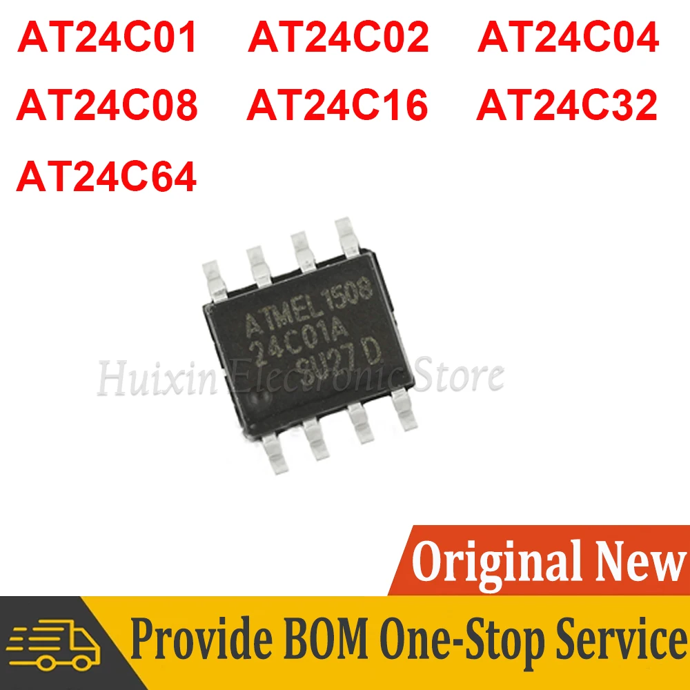 

10PCS AT24C01 AT24C02 AT24C04 AT24C08 AT24C16 AT24C32 AT24C64 SOP8 SOP SMD New and Original IC Chipset