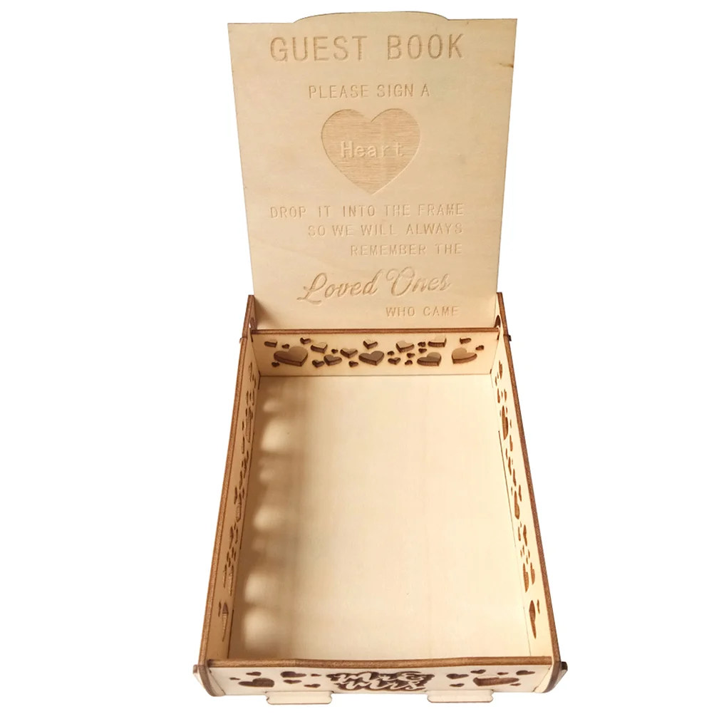 

Box Wedding Book Guest Wood Wooden Heart Visitors Personalised Scrapbooking Slices Naturalloveparty Notebook Diy Gift Favor