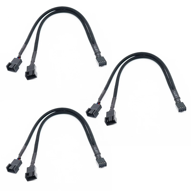 3-х 1-2-сторонний плетеный кабель Y-разветвитель 3/4 Pin PWM Штекерный разъем вентилятор компьютерный удлинитель для ПК Кабель-адаптер