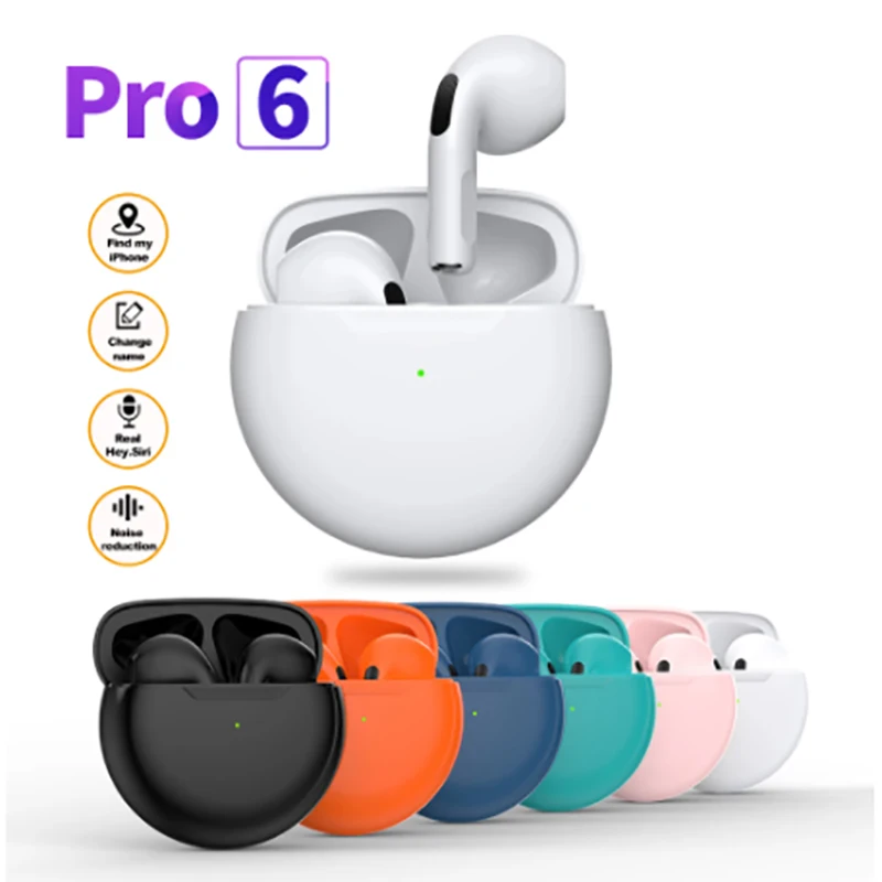 

Pro 6 TWS Wireless Headphones Bluetooth Earphone With Charging Box Sport Earbuds Handsfree Pro6 Headset Fone Bluetooth And Box