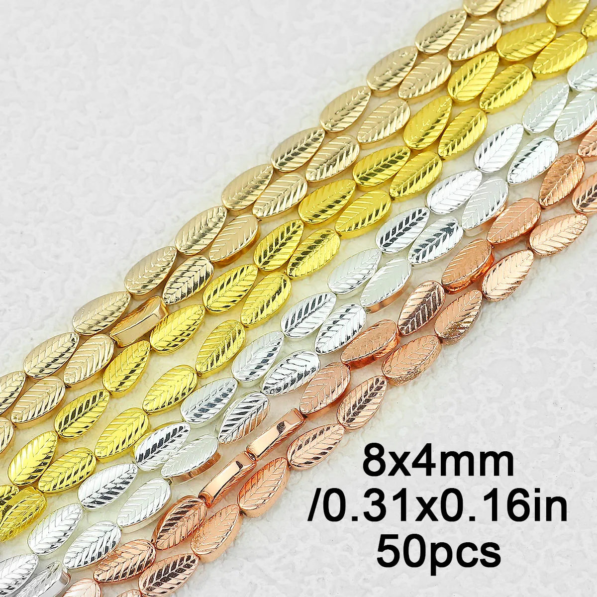 Золотой цвет лист гематит бусина натуральный камень разделитель свободные