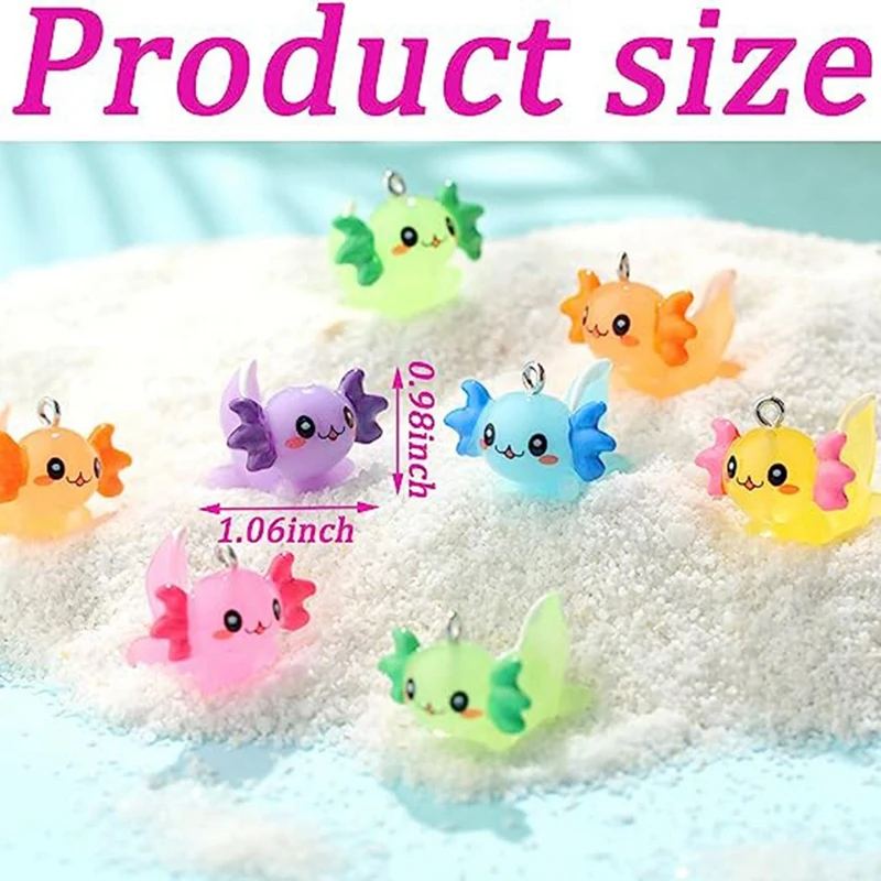 24 шт. подвески в виде животных аксолотль смоляные для изготовления ювелирных