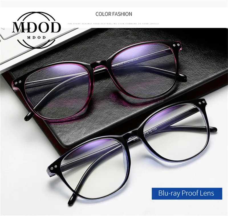

Anti Blue Light Reading Glasses Women Men Computer Round Reading Presbyopic Glasses Diopters 0 To -6.0