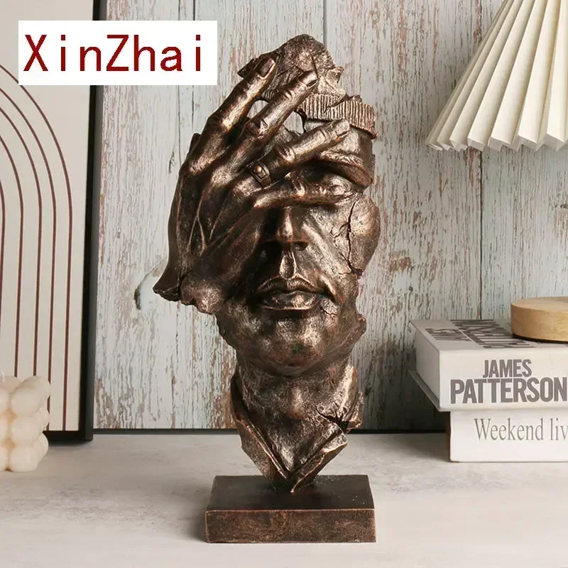 Полимерная Бесшумная золотая статуя Vilead абстрактная Ретро скульптура офисная