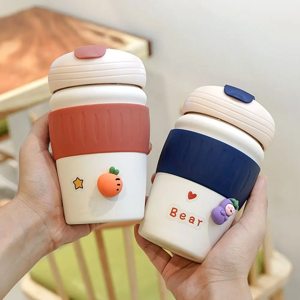 350ml Mini Thermos Cup Kids Cartoon Hot Water Bottle Stainle