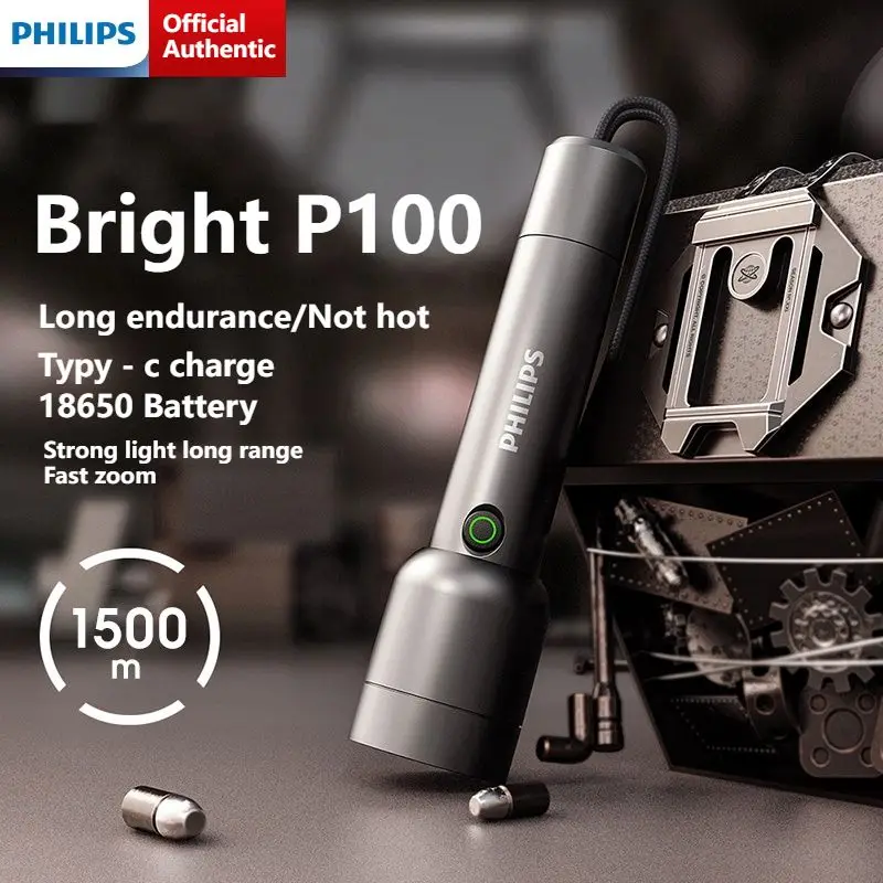 

Мощный Светодиодный Фонарь Philips SFL1236 С 4 Режимами Освещения, Портативный Перезаряжаемый Кемпинговый Фонарь