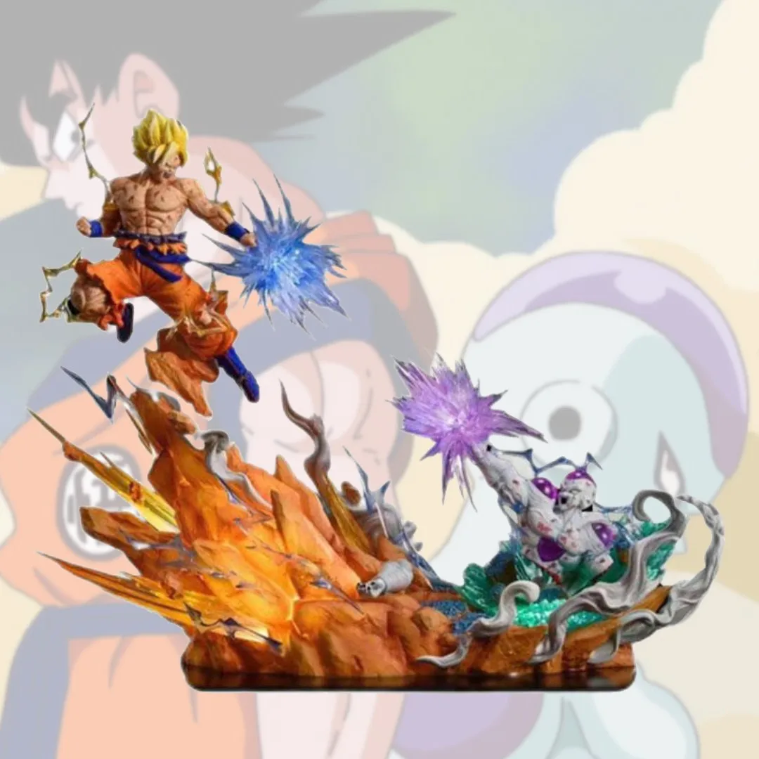 

21cm Pre-sale Dragon Ball Figure Luminous Frieza Vs Son Goku Manga Anime Figure Model Collection Doll Display for Kid Gift Toys