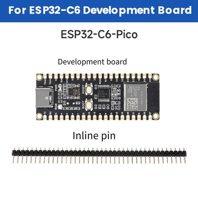 Плата разработки ESP32-C6-Pico Микроконтроллер Wi-Fi 6 Модуль ESP32-C6-MINI-1 поддерживает ESP-IDF