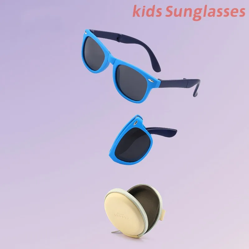 

New Trend Foldale Polarized Kids Sunglasses Silicone Square Flexible Safety Children Sun Glasses Boys Shades Eyewear UV400