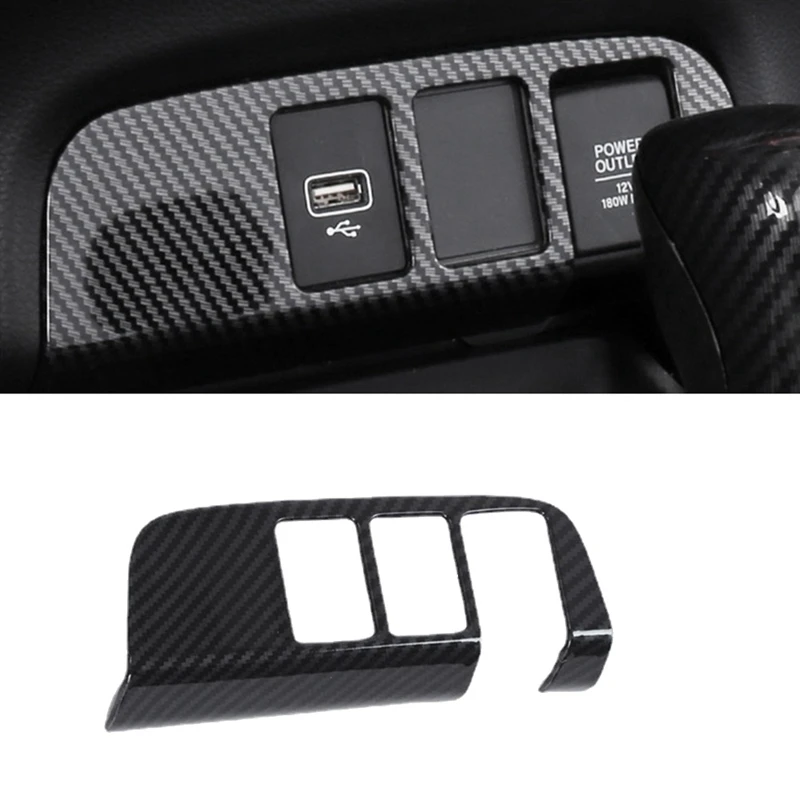 

Carbon Fiber Car Central Control Cigarette-Lighter Panel Sticker for Honda Fit Jazz 2021