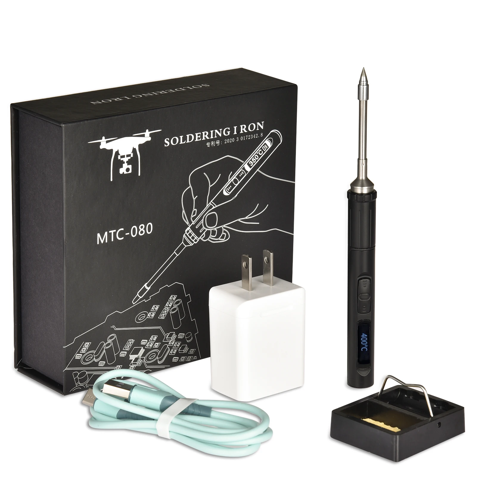 

Smart Soldering Iron Kit 9V/2A USB Smart Constant Temperature Electric Soldering Iron Quick Heating LED Display 100-400C Outdoor
