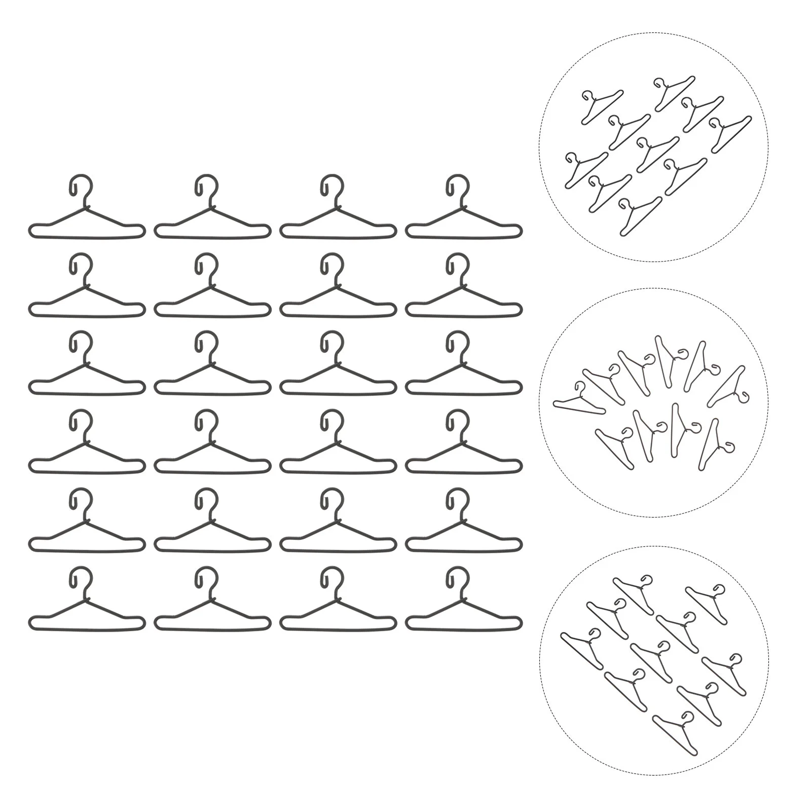 

50pcs Plastic Hanger Clothes Hangers Clothes Miniature Wire Clothes Stand 40mm Black