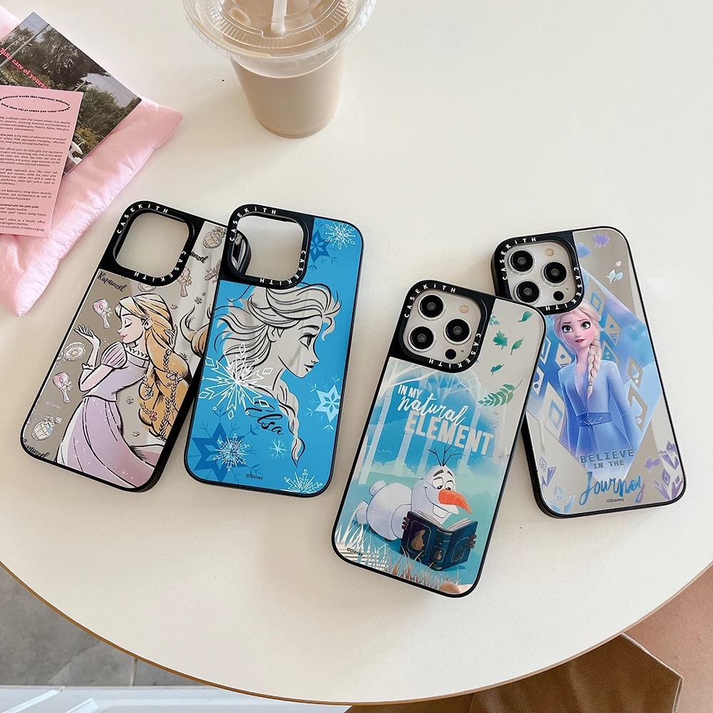

Cute Cartoon Disney Frozen Mirror Phone Case for IPhone 14 13 12 11 Pro Max Plus 14 Pro Hard Anti-fall Back Cover Casetify
