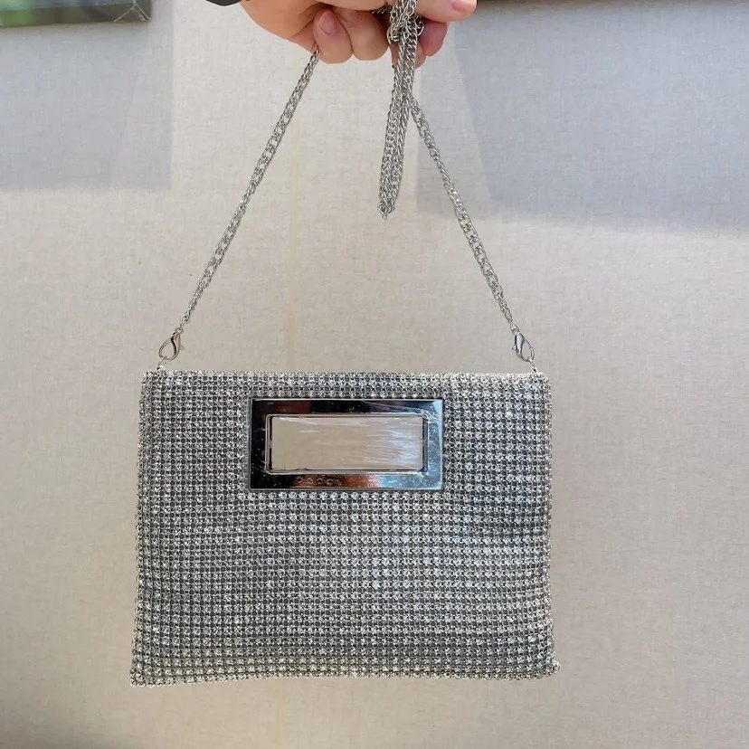 

Shiny Rhinestone Evening Bag Diamonds Party Women Handbags Chains Shoulder Crossbody Bags High Quality Crystal Tote Bag