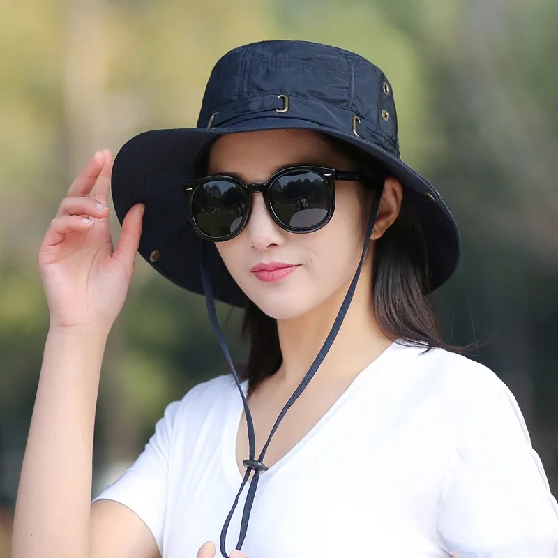 

Панама с широкими полями для мужчин и женщин, шляпа от солнца, с защитой от ультрафиолета, водонепроницаемая, для охоты, рыбалки, лето