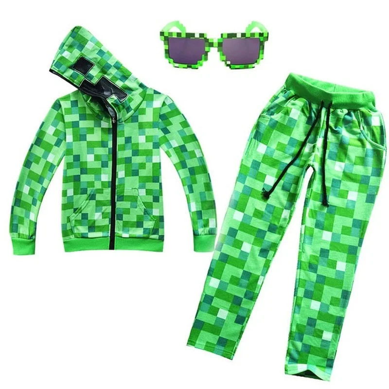 Детский костюм для косплея на Хэллоуин зеленая толстовка с забавным мультяшным