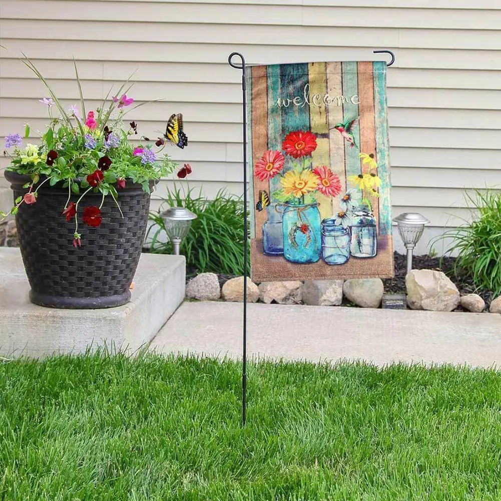

Summer Spring Burlap Garden Flag Animal Welcome Outdoor Yard House With Garden High Flag Flags Decor Quality S1p2