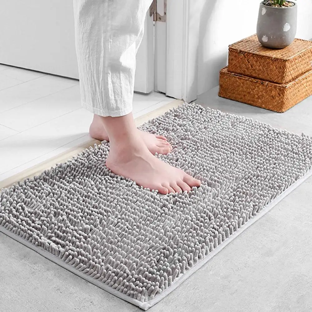 

Chenille Floor Mat Bath Soft Absorbent Anti Slip Bath Entrance Hallway Doormat Living Floor Rug Capret Room Mat Cartoon Bed S0M5