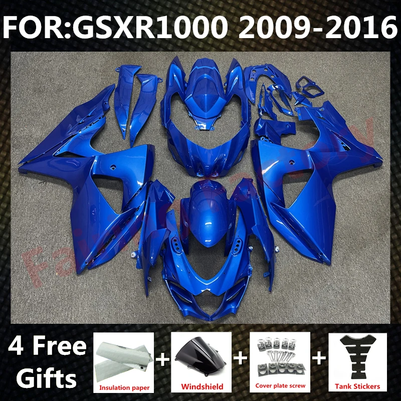 

Комплект обтекателей для мотоцикла, подходит для GSXR1000 GSXR 1000 GSX-R1000 2009 2010 2011 2012 2013 2014 2015 2016 K9, синий комплект обтекателей