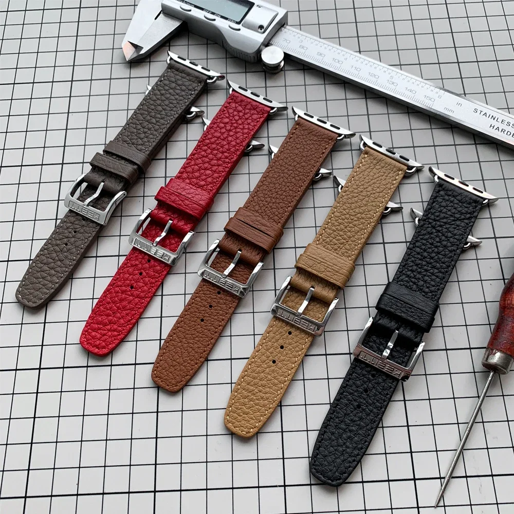[Акция] Ремешок из мягкой воловьей кожи натуральной для Apple Watch Band Ultra 2 Series 10 9 8 7 6 Se 5