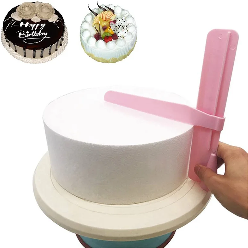 

FANGLELAND Blue/Pink Cake Leveler Cream Scraper Spatula Adjustable Height Baking Cake Surface Leveler baking accessories