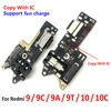 New USB Charging Port Board Flex Cable Connector Parts For Xiaomi Redmi 9 9C 9A 9T 10C 10A 10 Prime Microphone Copy With IC 1