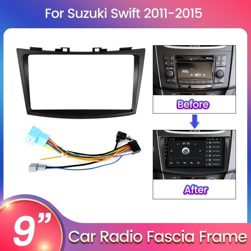 Рамка для 9-дюймового хоста 2DIN автомобильного радиоприемника Suzuki SX4 2006-2013 Fiat Sedici