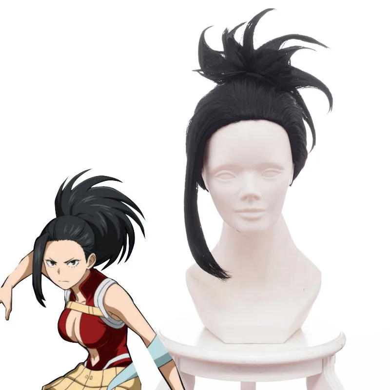

Парик для косплея моя геройская Академия черный Boku no Hiro Akademia Momo Yaoyorozu синтетические волосы + парик шапочка для косплея из аниме синтетически...