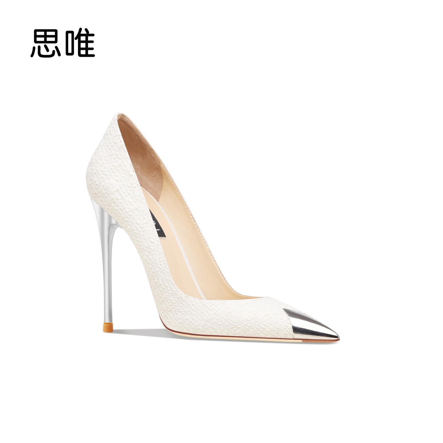 2022 New Metal Head Woman Pumps Pointed Toe Black High Heels Wedding Shoes Female Stiletto Thin heel Sexy Ladies Party Shoes 8cm