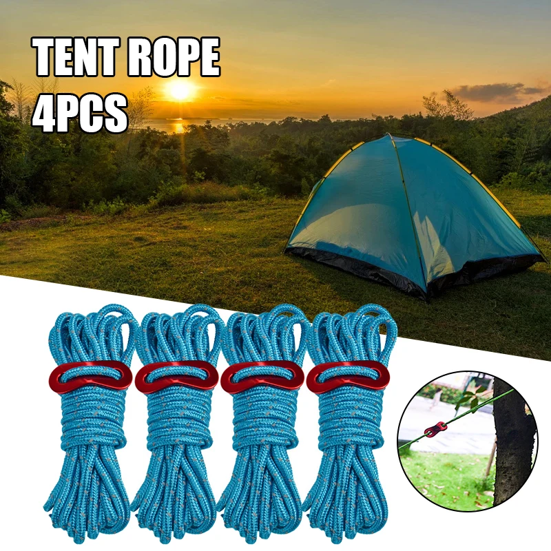 

Outdoor Tent Reflective Cords Lightweight Camping Rope with Aluminum Alloy Tent Accessories Reflective Cords SM