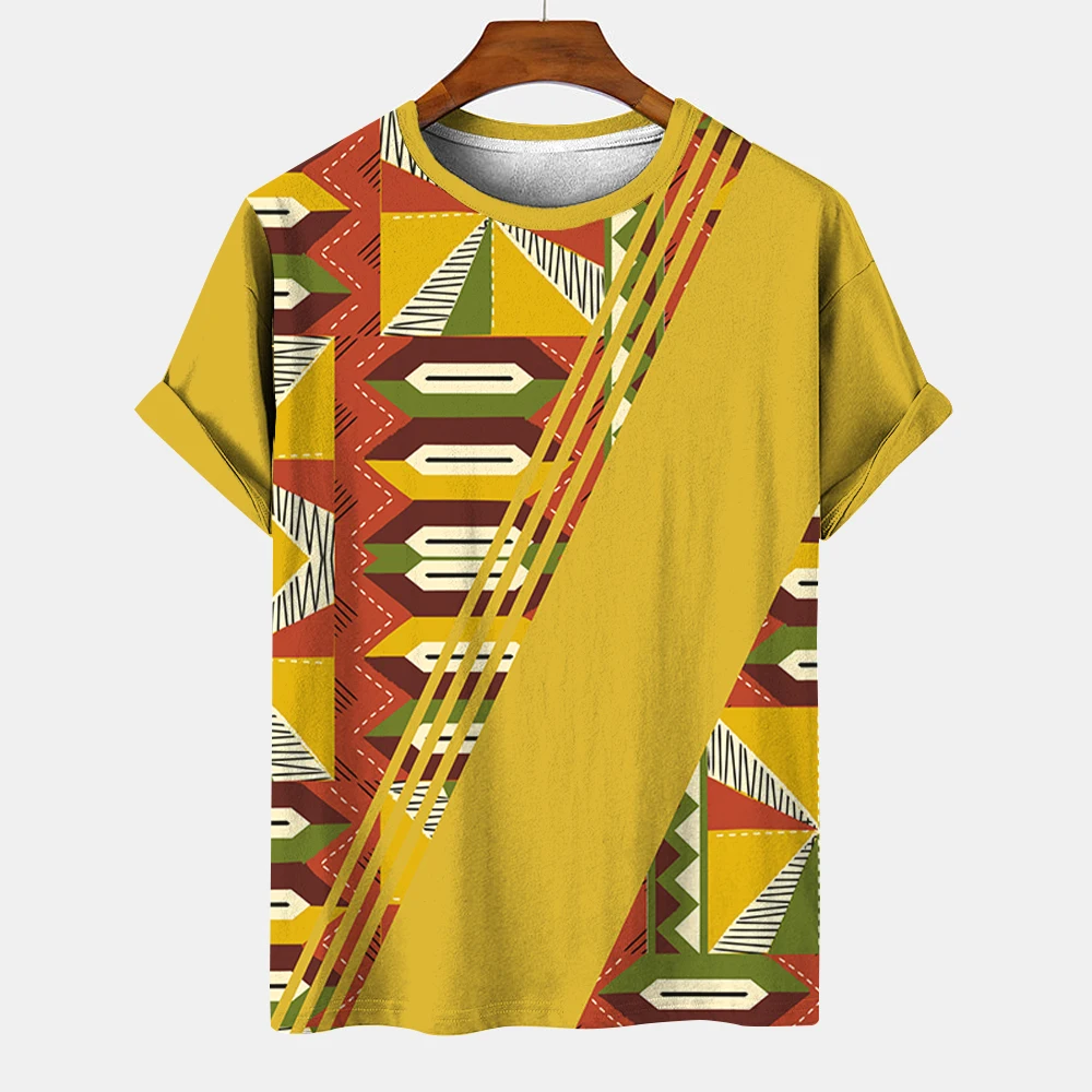 

T-shirts 3D Print Vintage Ethnic Stripes Streetwear Boys Girls Fashion Summer Round Neck Oversize TShirt Kids Tees Tops Clothing