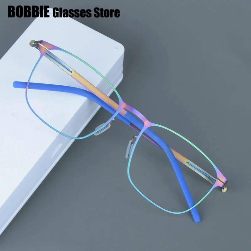 Немецкая квадратная оправа для очков без винтов мужчин и женщин ультралегкие