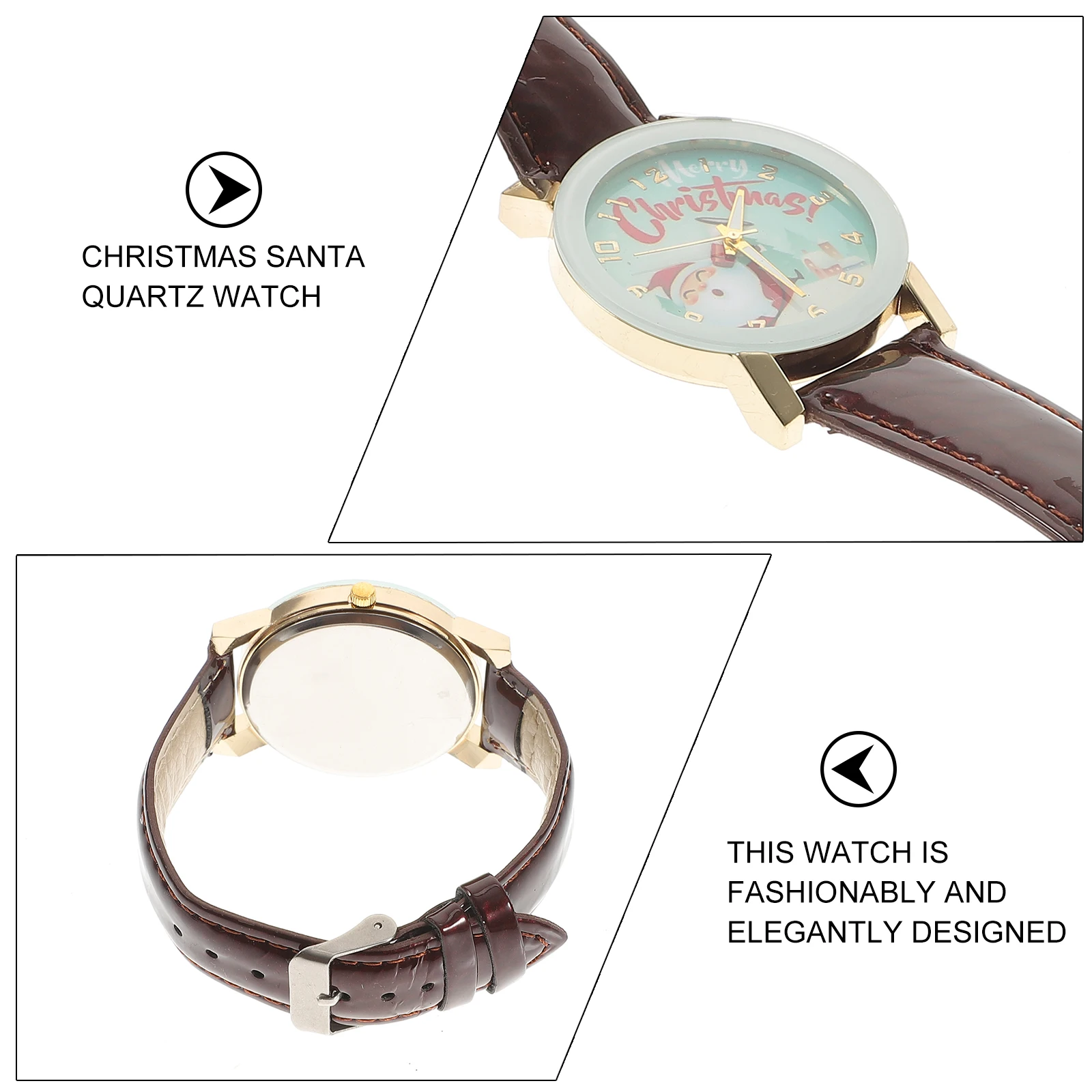 Рождественские часы Санта-Клауса элегантные кварцевые наручные рождественские