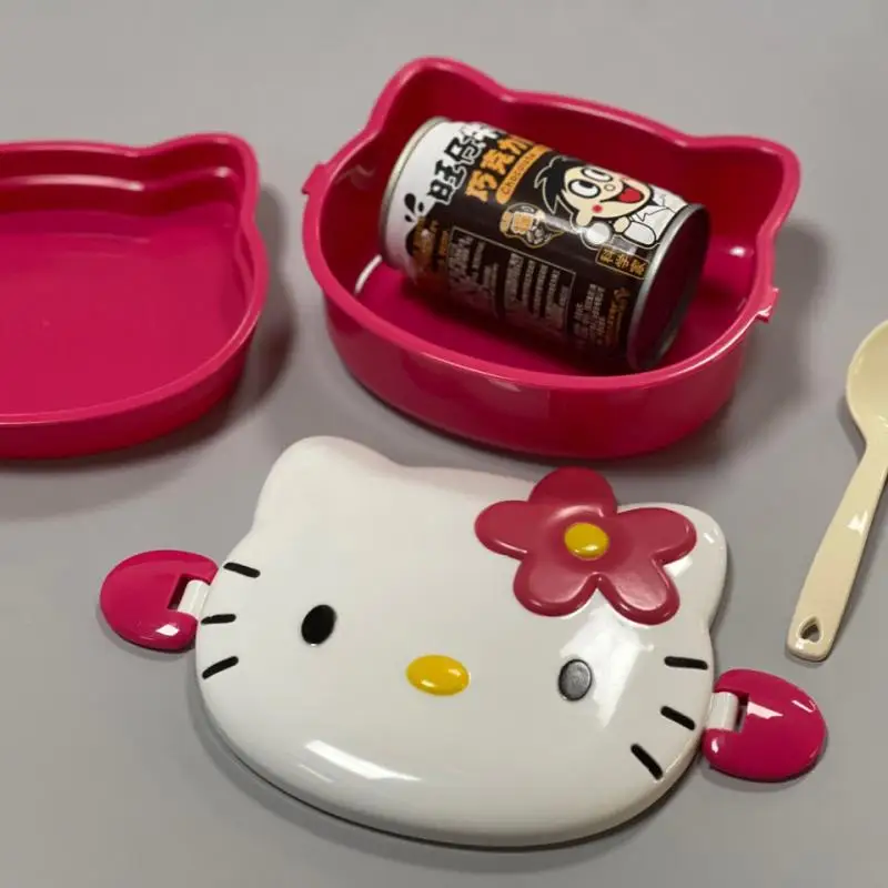 

Kawaii Hello Kittys Keroppi Cartoon Bento Box Anime Sanrios Cinnamoroll Snack Fruit Sealed Picnic Food Container Kids Lunch Box