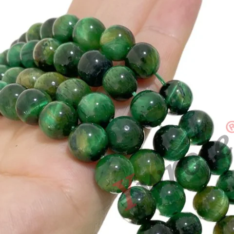 Бусины из зеленого тигрового глаза YWROLE 4 6 8 10 12 мм