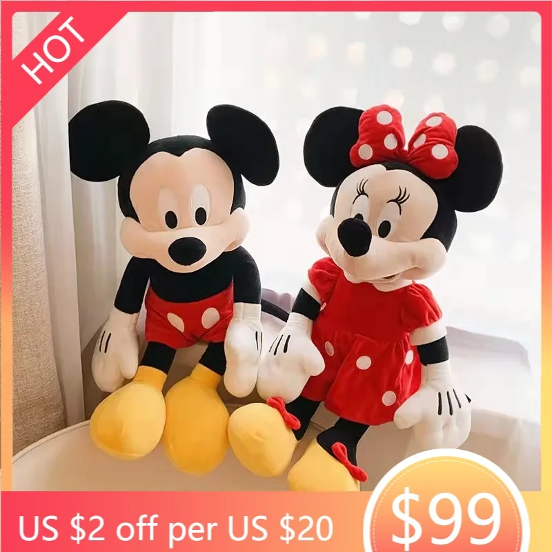 

Genuine Disney 12 inch Mickey and Minnie doll plush toy Mickey Mouse doll couple wedding press bed doll plush